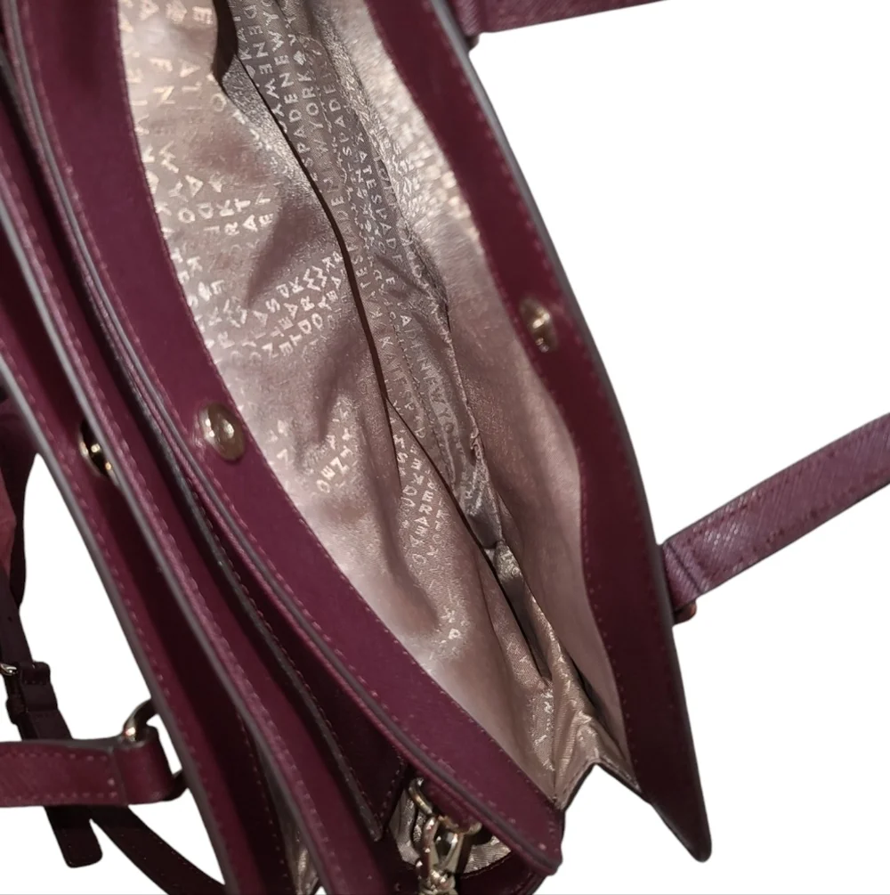 KATE SPADE NWOT Laurel Way Reese Wine 3 compartment Crossbody Purse